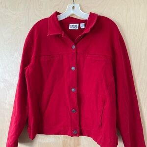 Chico's Design Red Button Front Jacket Size Medium/Sz 2